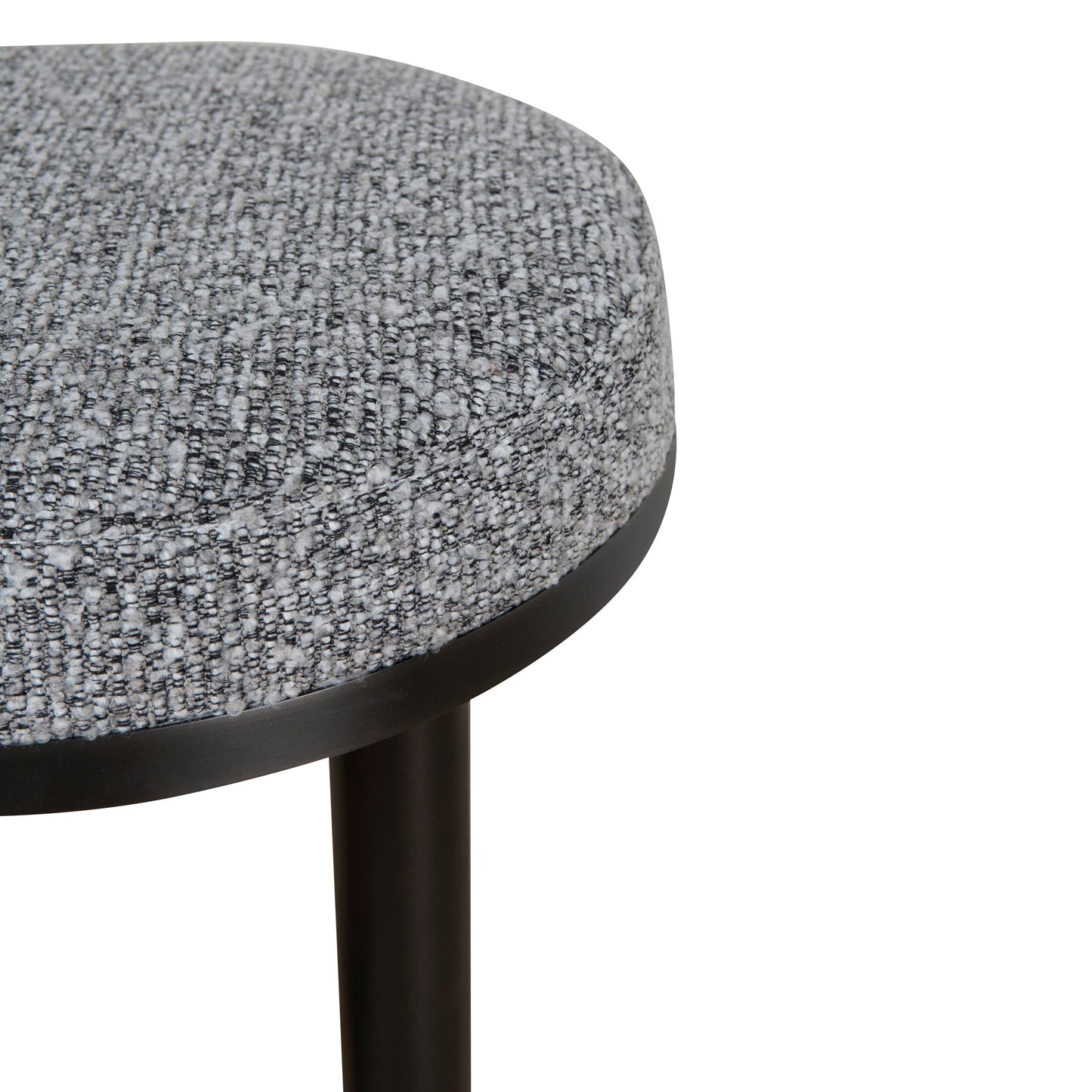 Jovan 68cm Matte Black Bar Stool - Graphite Grey Boucle