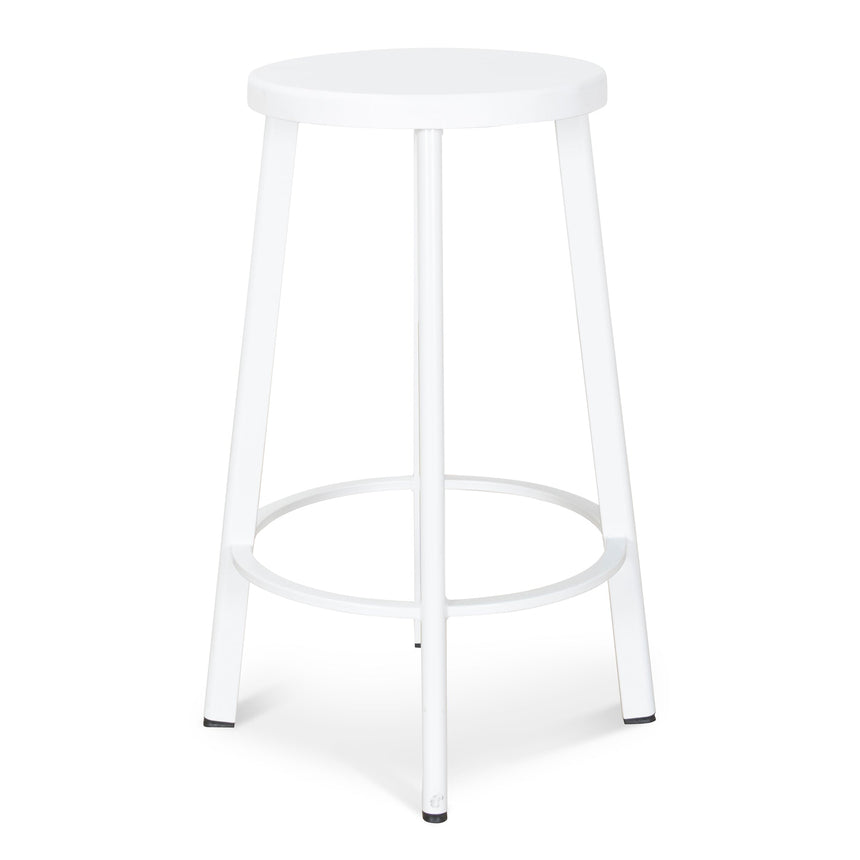 65cm Timber Seat Bar Stool - White (Set of 2)