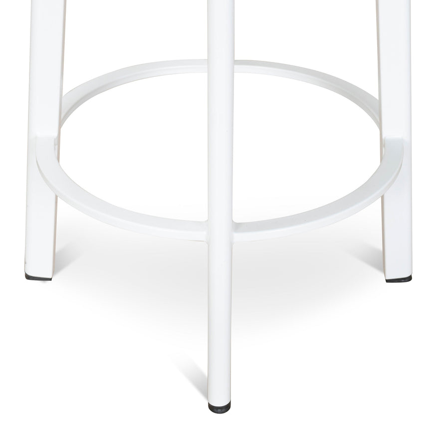 65cm Timber Seat Bar Stool - White (Set of 2)