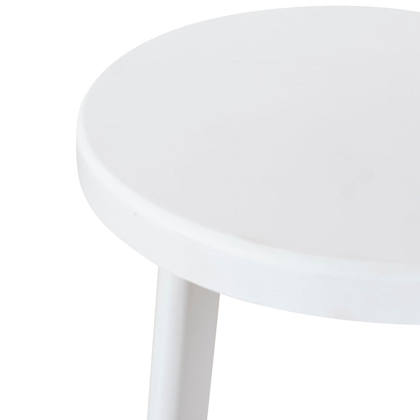 65cm Timber Seat Bar Stool - White (Set of 2)