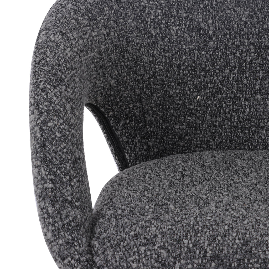 Set of 2 - Albinus 65cm Bar Stool - Anthracite Grey Boucle
