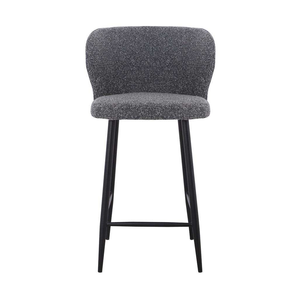 Set of 2 - Perkins 65cm Bar Stool - Anthracite Grey Boucle