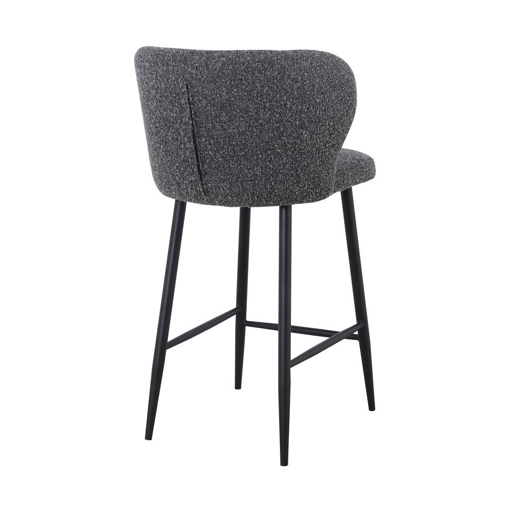 Set of 2 - Perkins 65cm Bar Stool - Anthracite Grey Boucle
