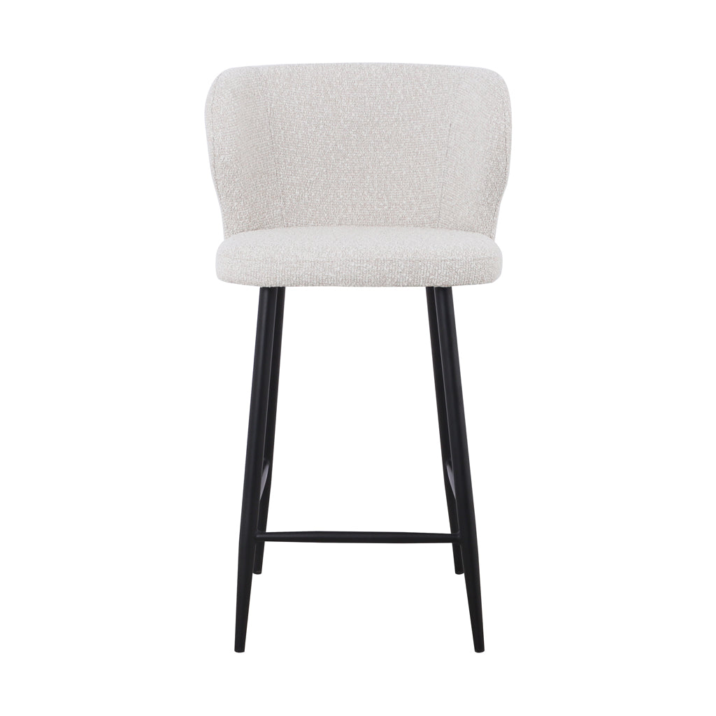 Set of 2 - Perkins 65cm Bar Stool - Pearl Grey Boucle