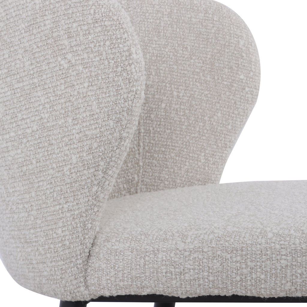 Set of 2 - Perkins 65cm Bar Stool - Pearl Grey Boucle