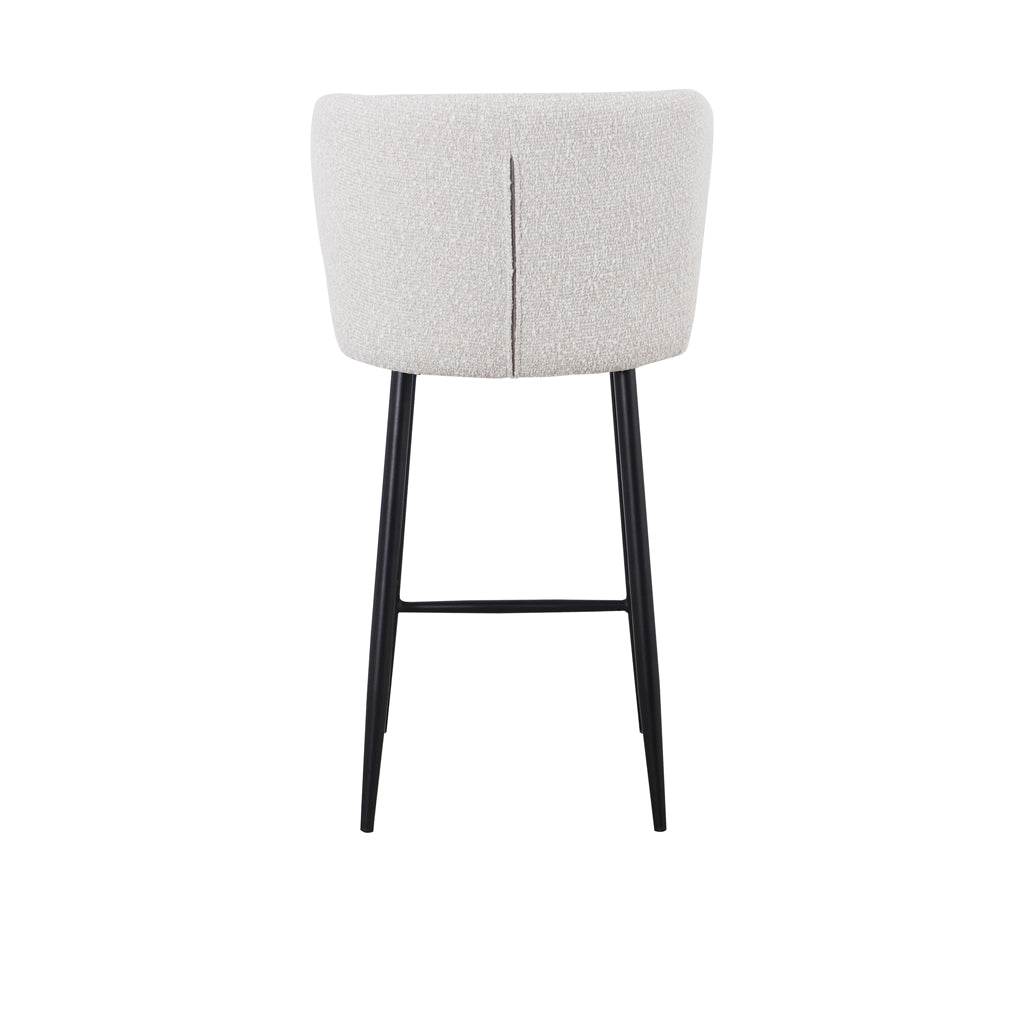 Set of 2 - Perkins 65cm Bar Stool - Pearl Grey Boucle