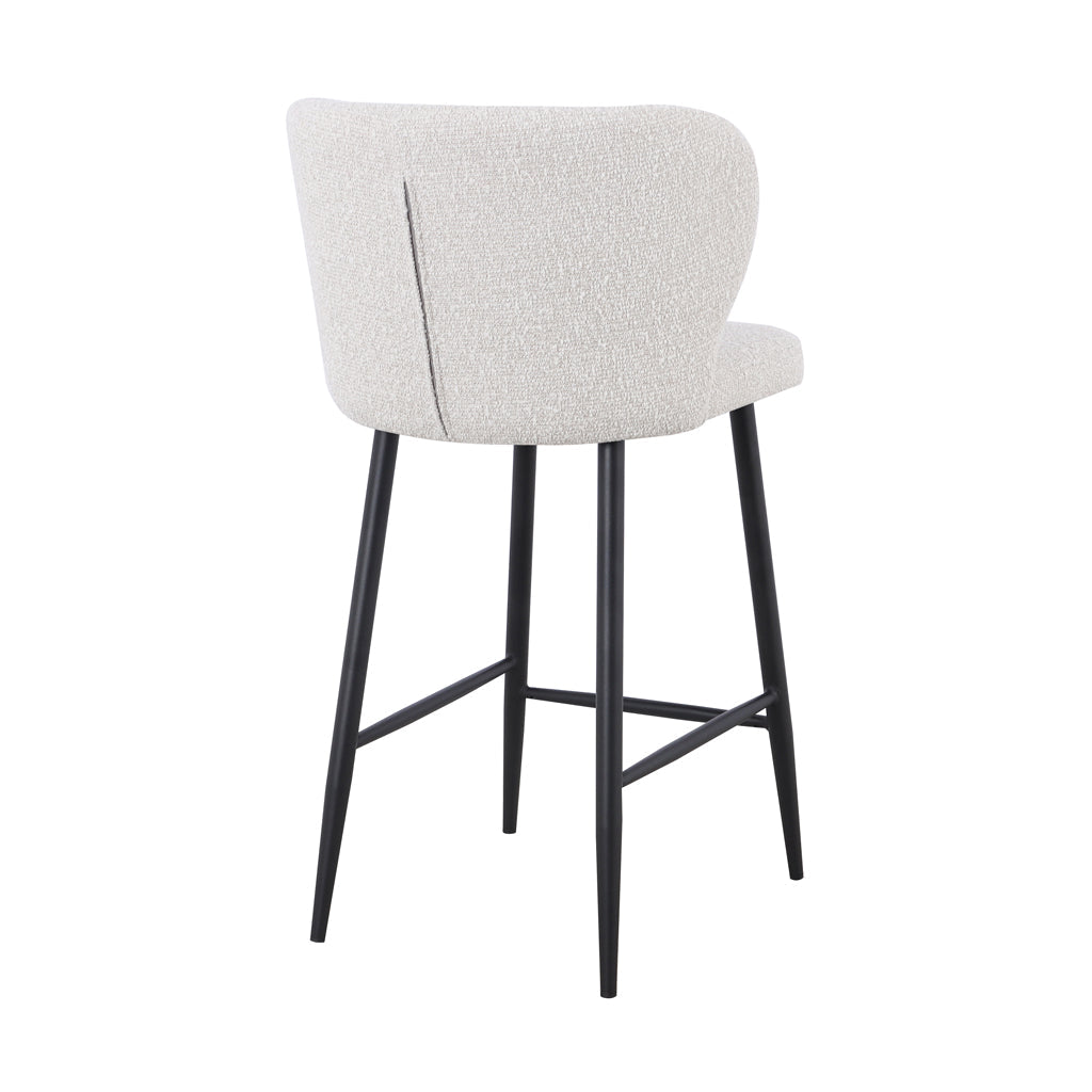 Set of 2 - Perkins 65cm Bar Stool - Pearl Grey Boucle