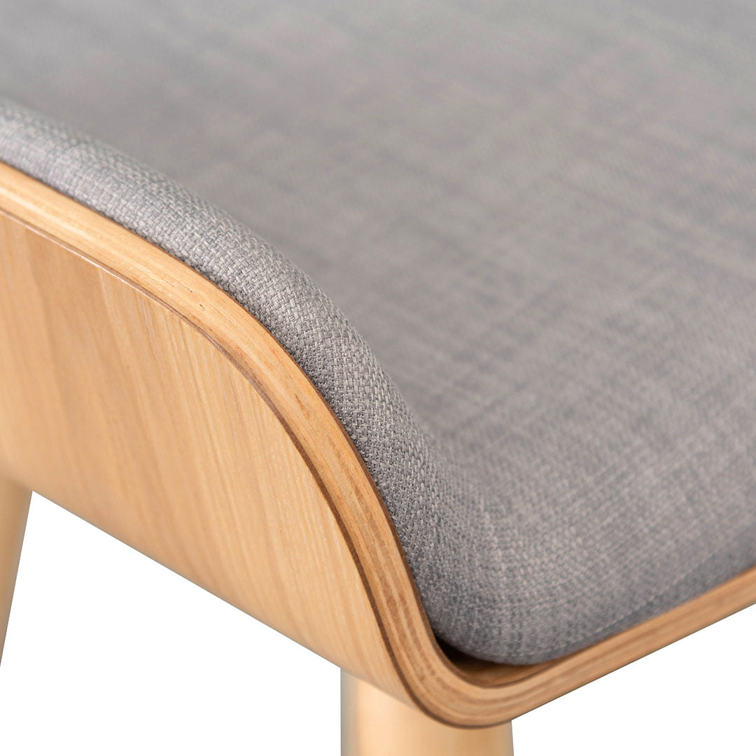 Finn 65cm Fabric Bar Stool - Grey - Natural