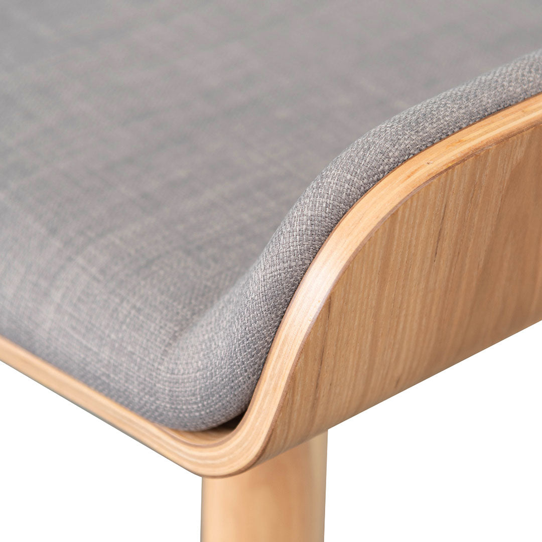 Finn 65cm Fabric Bar Stool - Grey - Natural