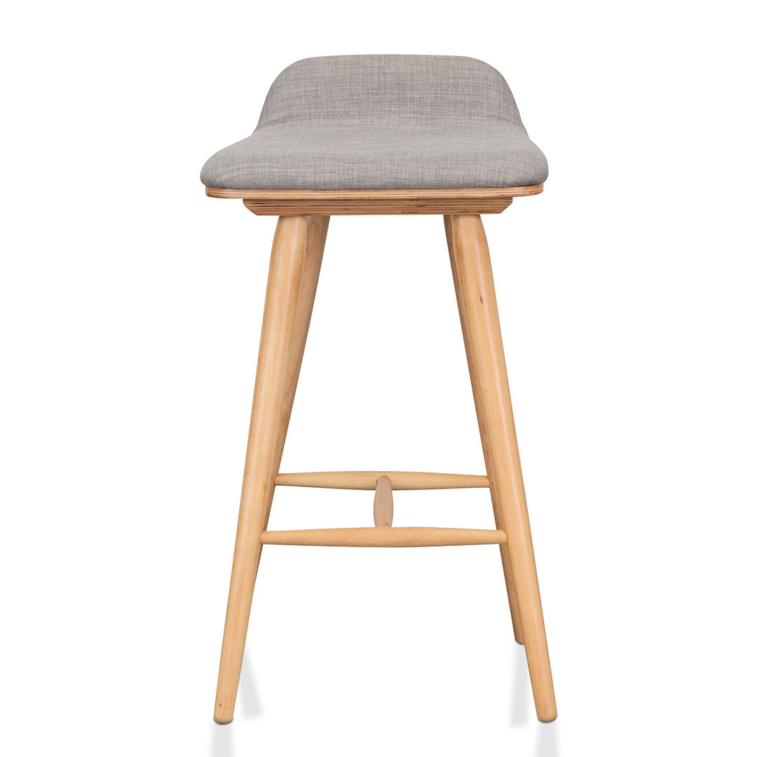Finn 65cm Fabric Bar Stool - Grey - Natural