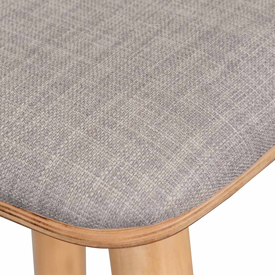 Finn 65cm Fabric Bar Stool - Grey - Natural