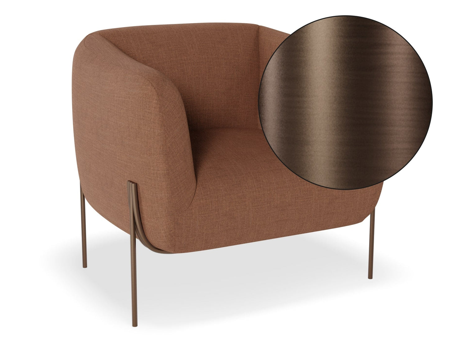 Belle Lounge Chair - Terracotta Rust