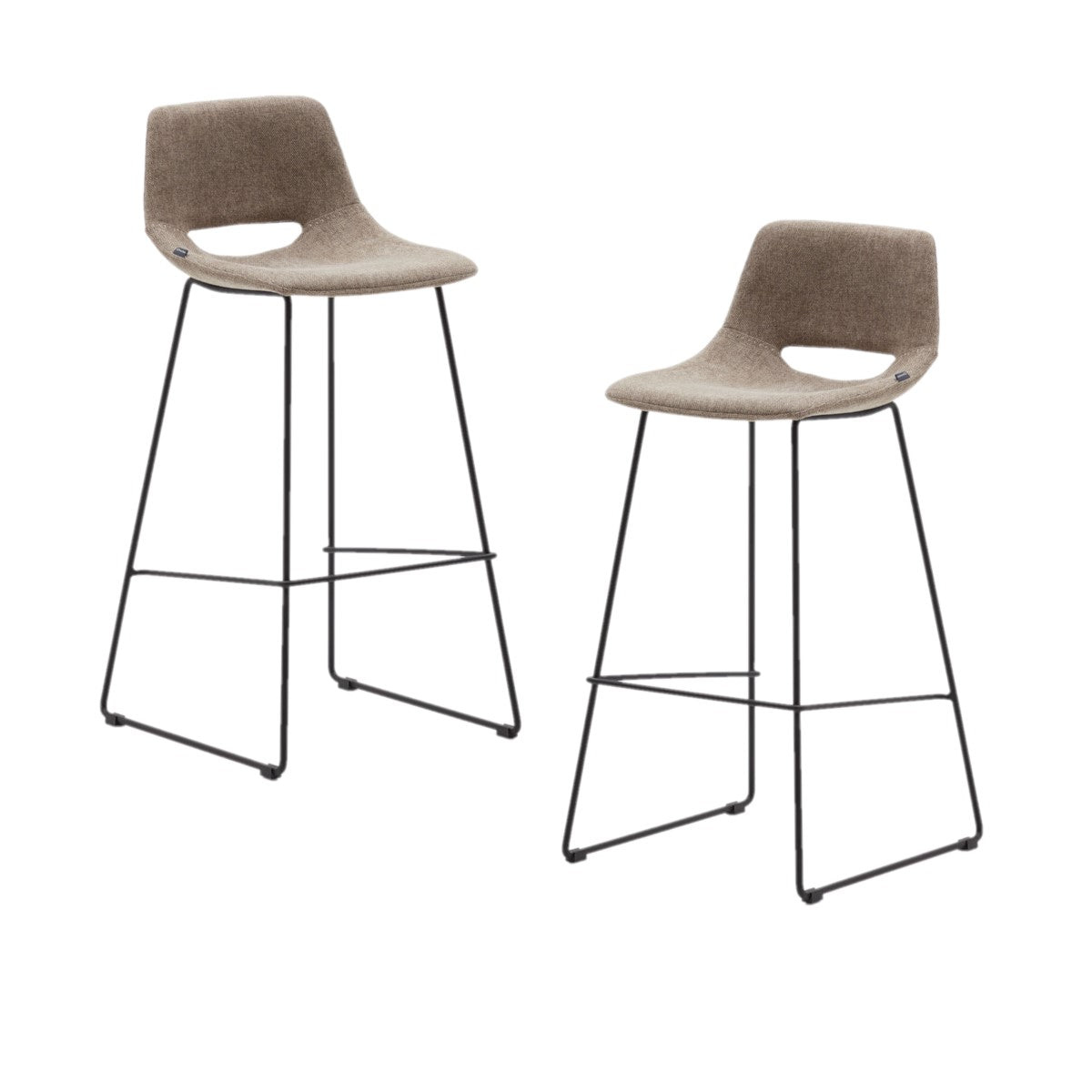 Set of 2 - Bernard Fabric Bar Stool - Brown