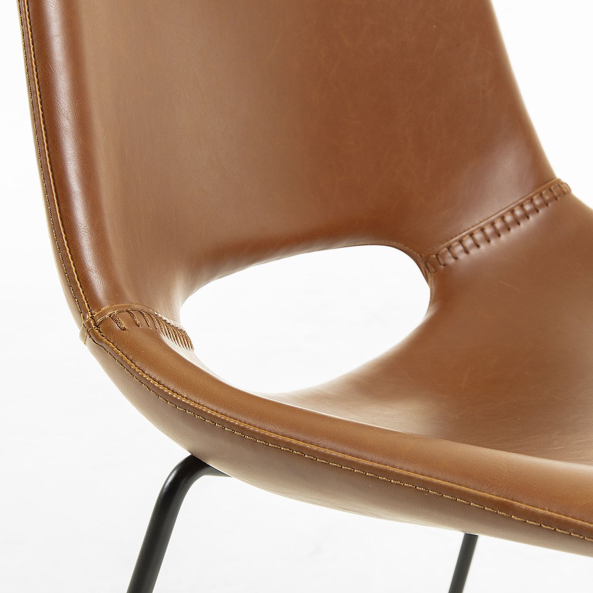 Bernard Faux Leather Dining Chair - Rust