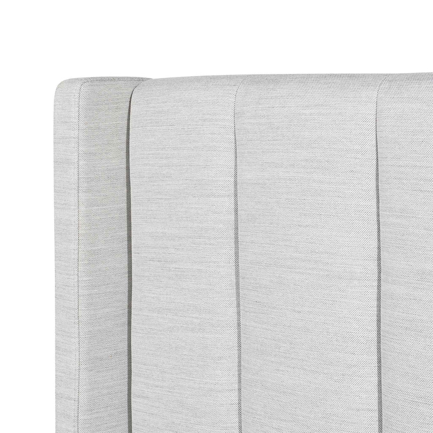 Fabric Single Bed Frame - Pearl Grey with Storage