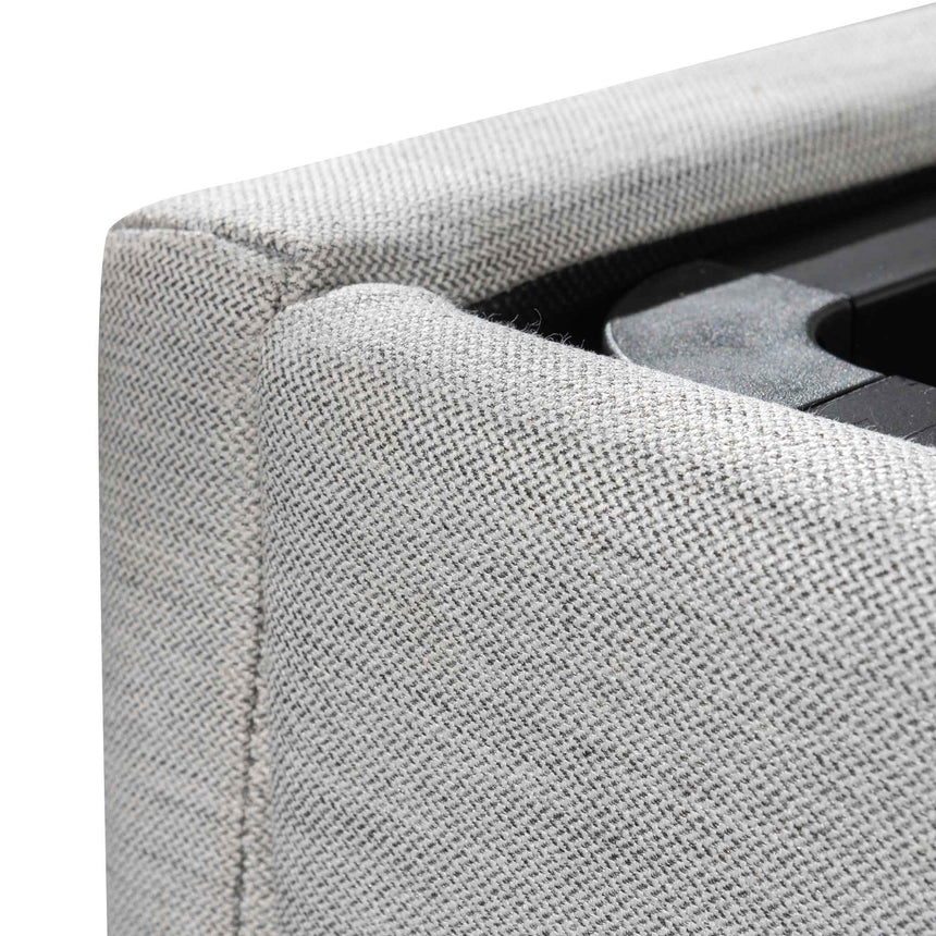 Fabric Single Bed Frame - Pearl Grey with Storage