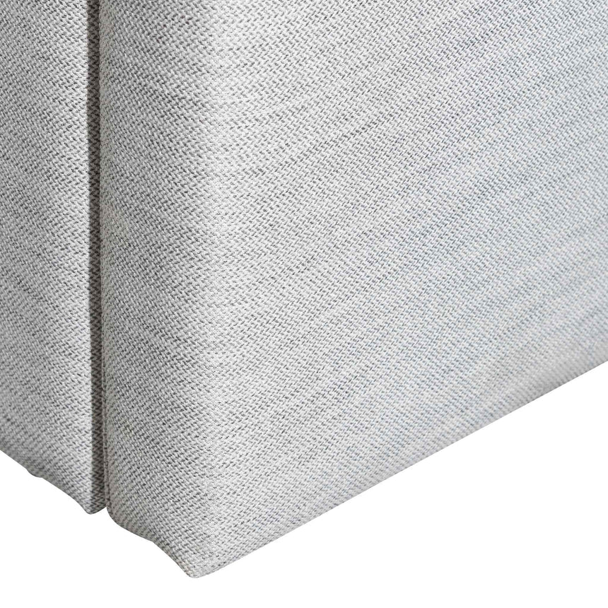 Fabric Single Bed Frame - Pearl Grey with Storage