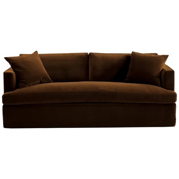 Birkshire 3 Seater Slip Cover Sofa - Dark Chocolate Velvet