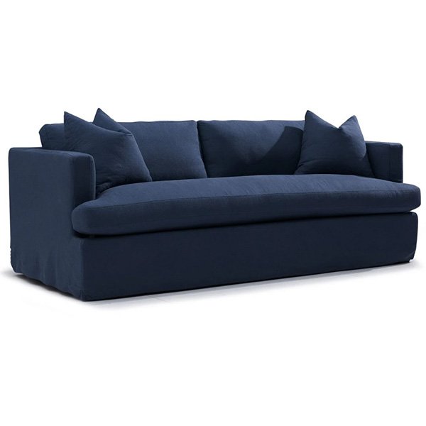Birkshire 3 Seater Slip Cover Sofa - Navy Linen