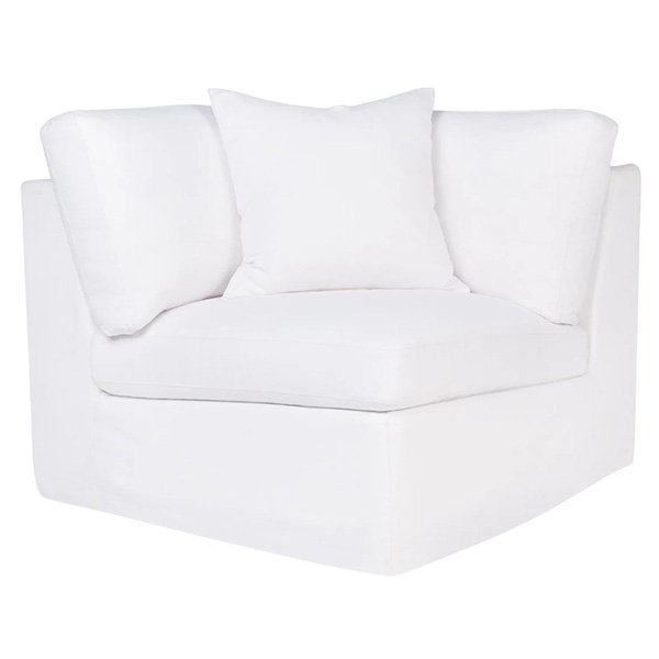 Birkshire Slip Cover Corner Seat Chair - White Linen