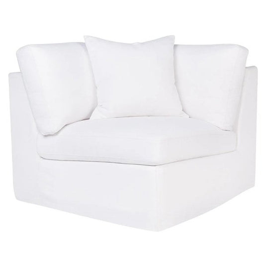Birkshire Slip Cover Corner Seat Chair - White Linen