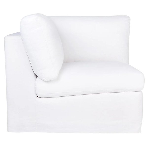 Birkshire Slip Cover Corner Seat Chair - White Linen