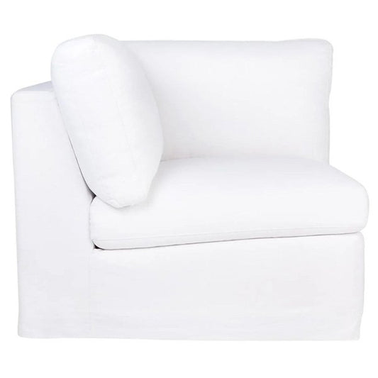 Birkshire Slip Cover Corner Seat Chair - White Linen