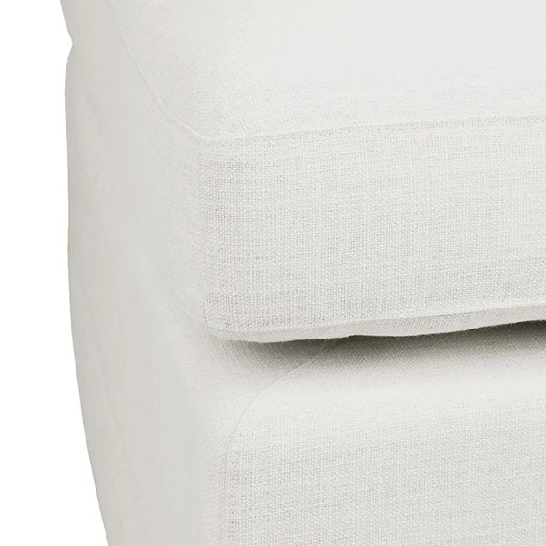 Birkshire Slip Cover Ottoman - White Linen