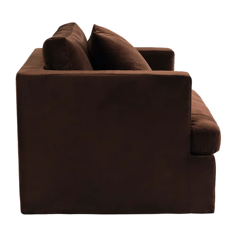 Birkshire Slip Cover Arm Chair - Dark Chocolate Velvet