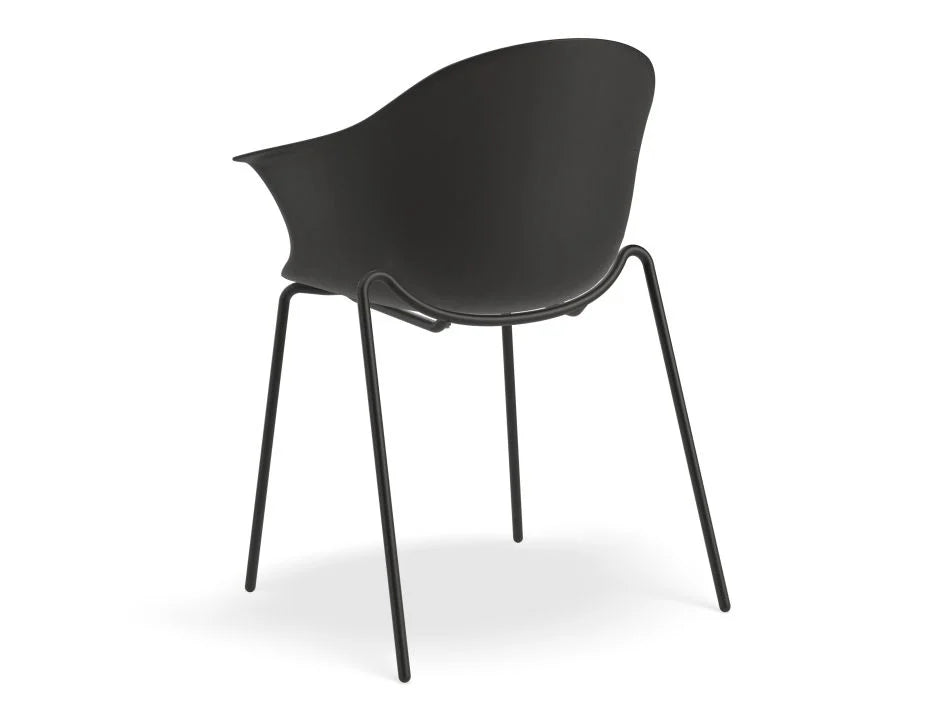 Pebble Armchair with Shell Seat - Black