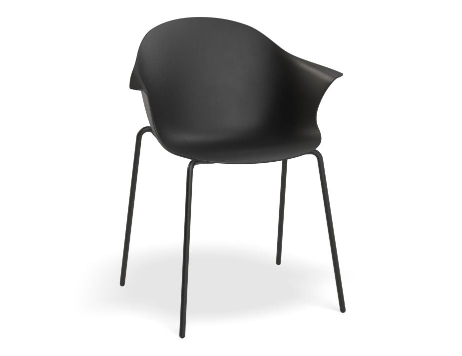 Pebble Armchair with Shell Seat - Black