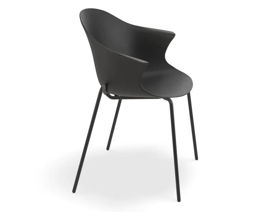 Pebble Armchair with Shell Seat - Black