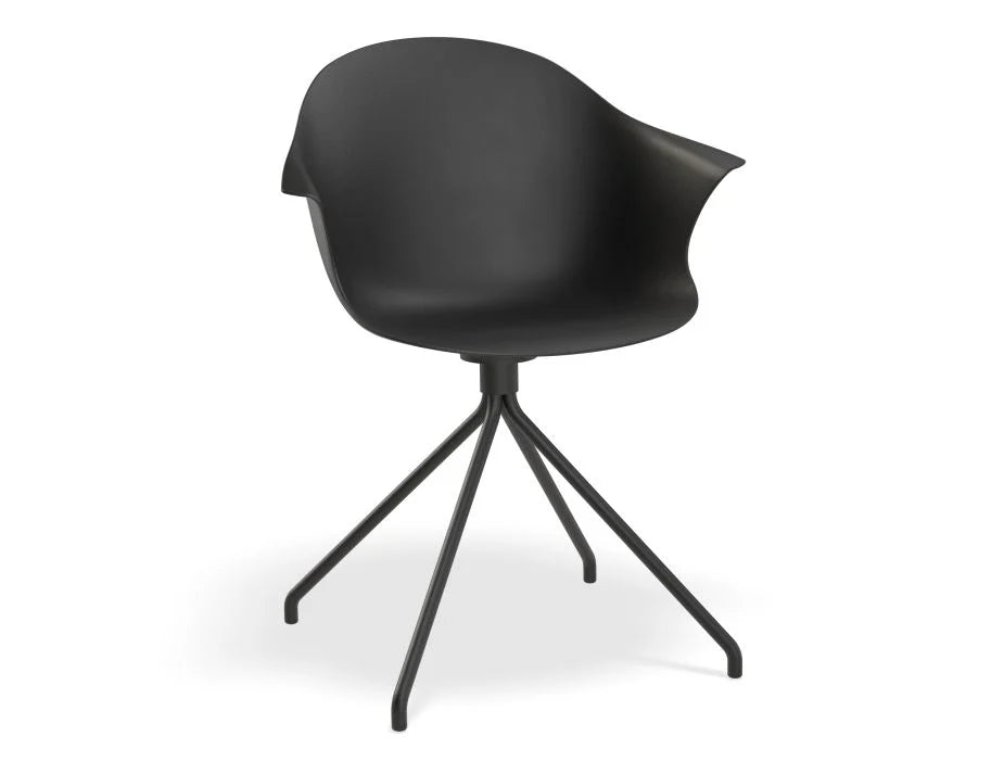 Pebble Armchair with Shell Seat - Black