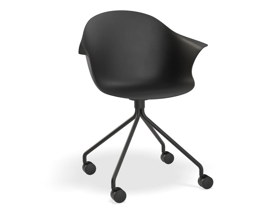 Pebble Armchair with Shell Seat - Black