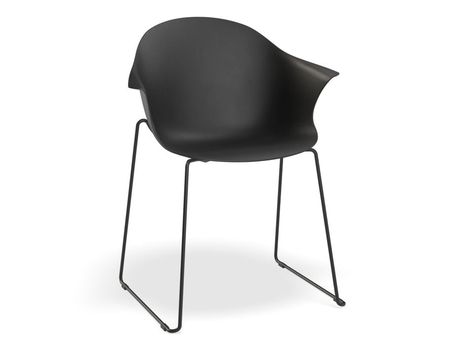 Pebble Armchair with Shell Seat - Black