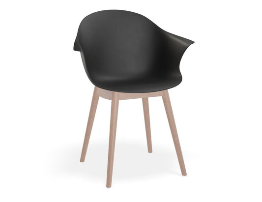 Pebble Armchair with Shell Seat - Black