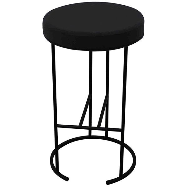Blackley Black Iron Kitchen Stool - Black Linen