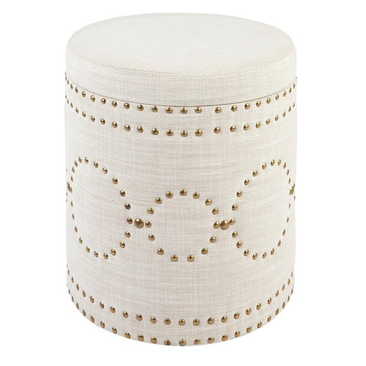 Bradshaw Round Storage Stool - Natural Linen