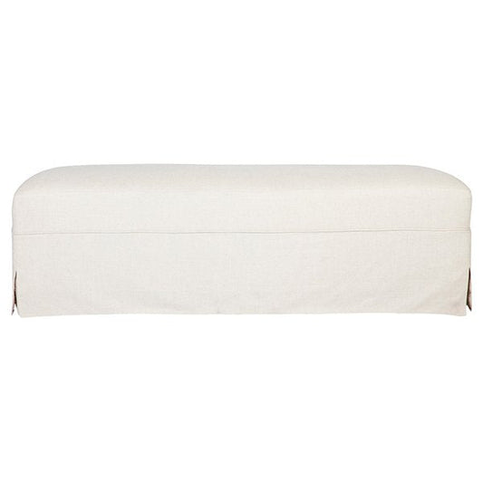 Brighton Slip Cover Bench Ottoman - Natural Linen