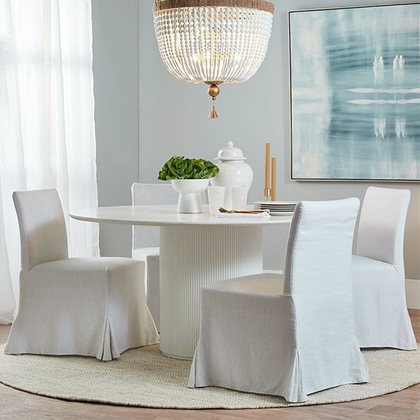 Brighton Slip Cover Dining Chair - White Linen