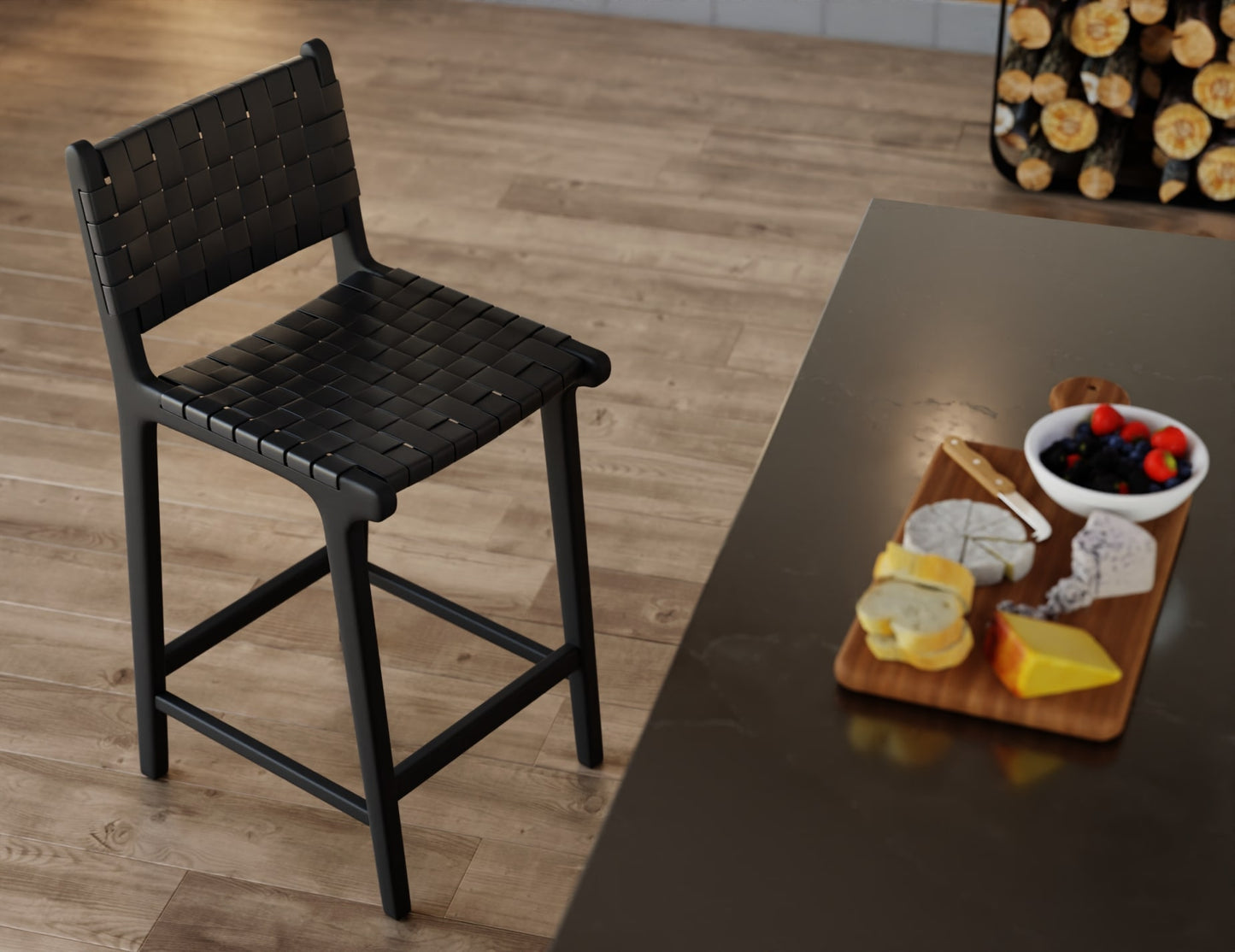 Brooklyn Bar Stool - Black Frame