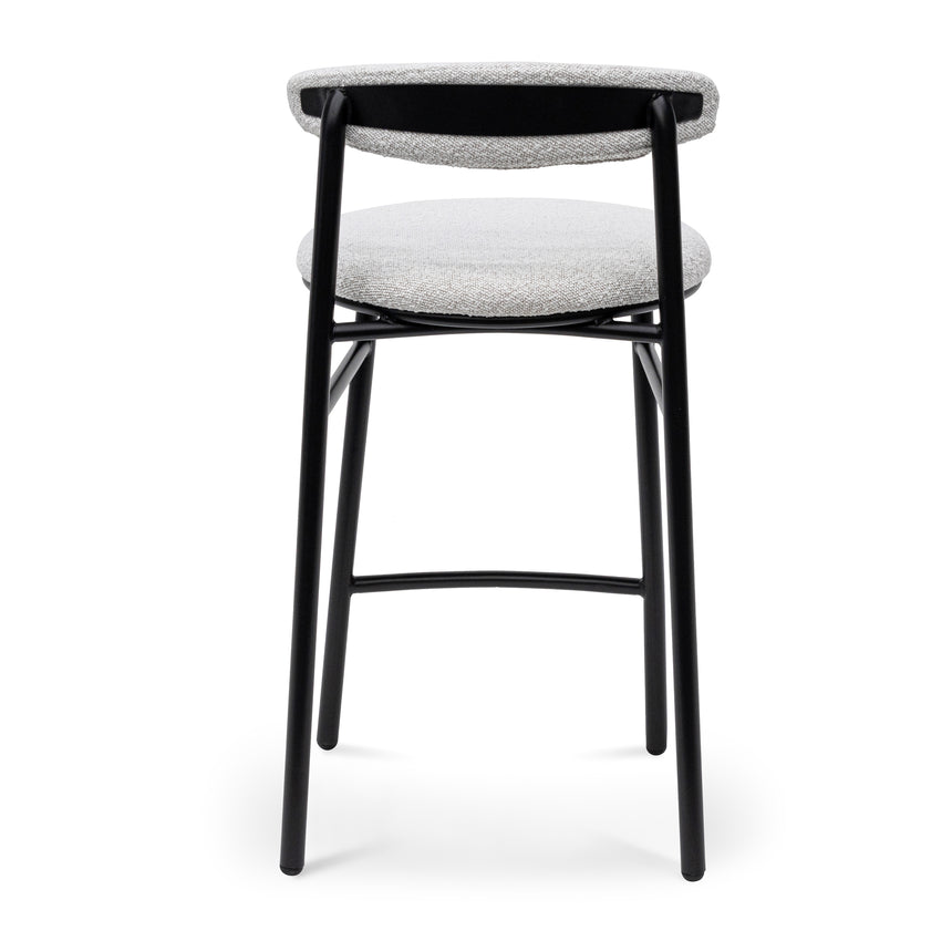 65cm Bar Stool - Moon White Boucle and Black Legs(Set of 2)