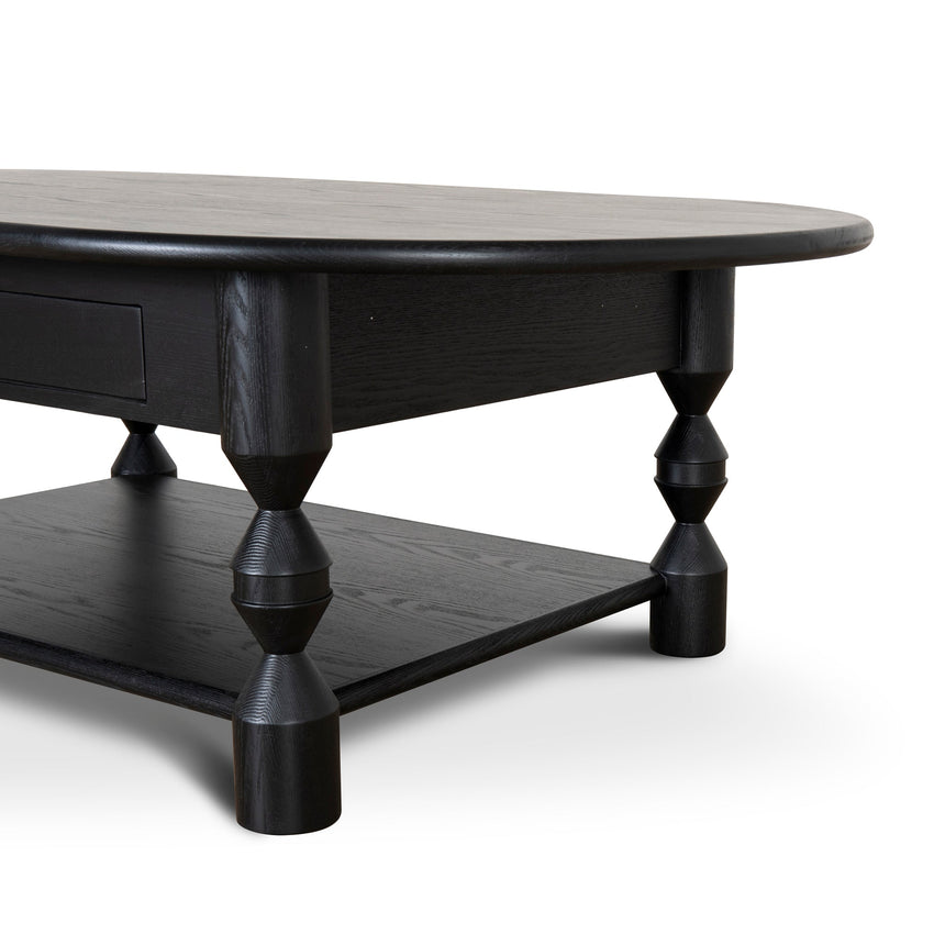 1.4m Oval Coffee Table - Black