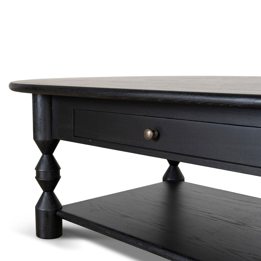 1.4m Oval Coffee Table - Black