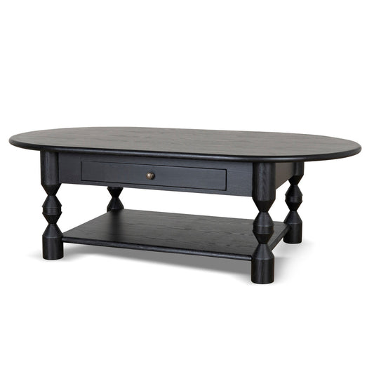 1.4m Oval Coffee Table - Black