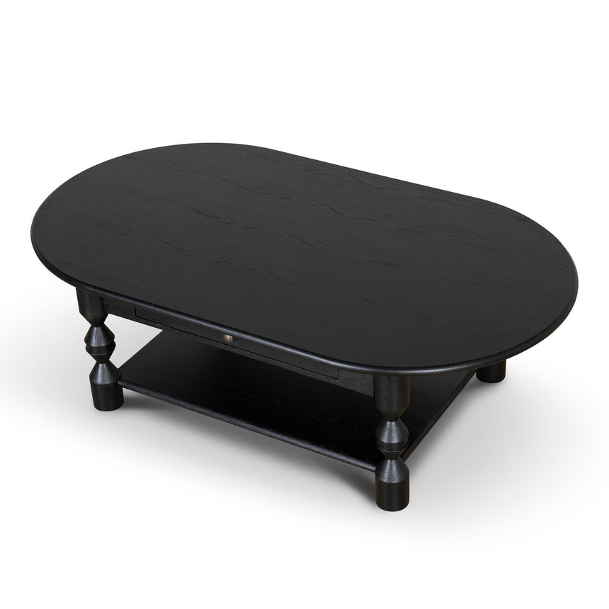 1.4m Oval Coffee Table - Black