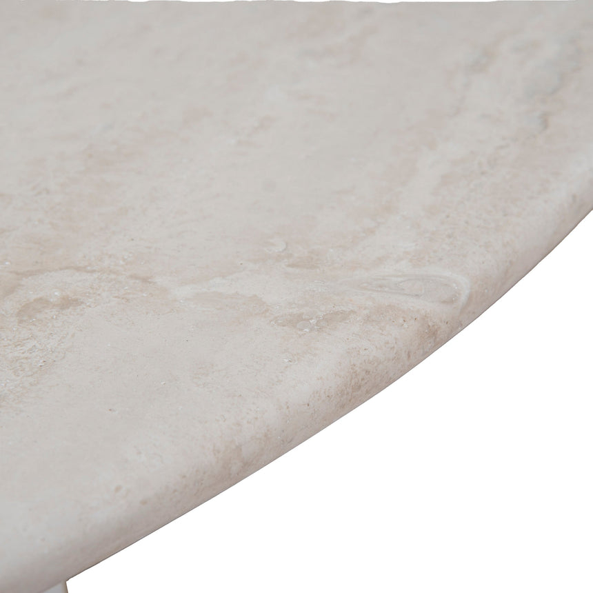 Nested Travertine Coffee Table - White