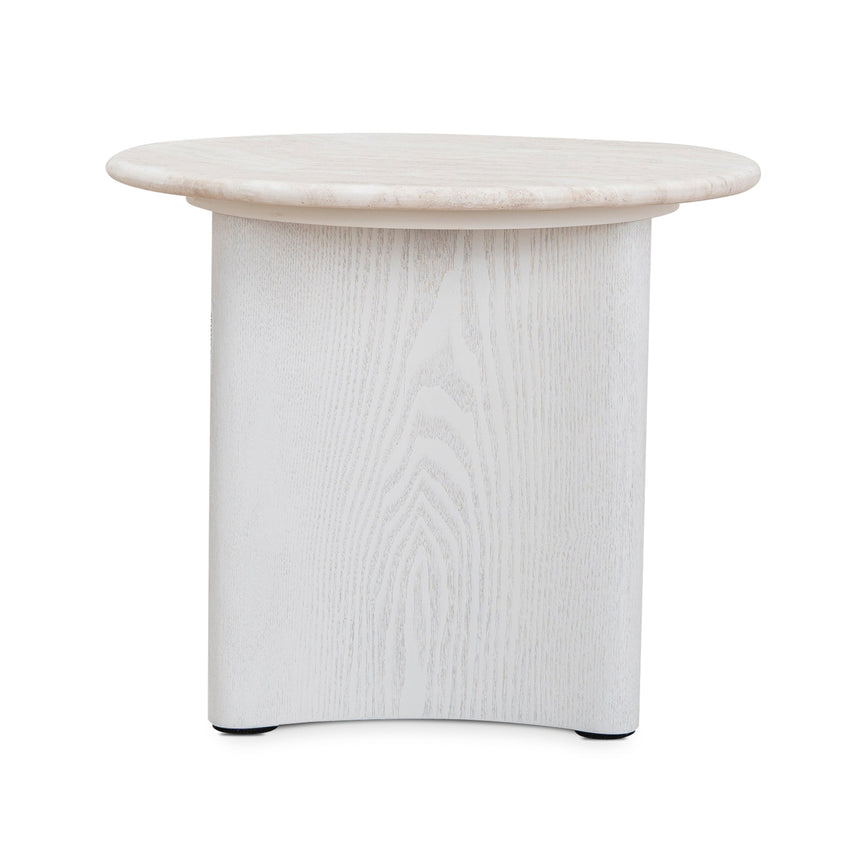 Nested Travertine Coffee Table - White