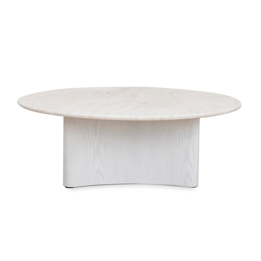 Nested Travertine Coffee Table - White