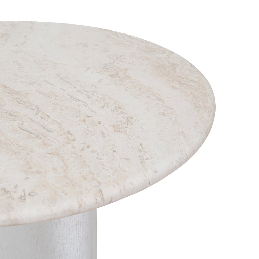 Nested Travertine Coffee Table - White